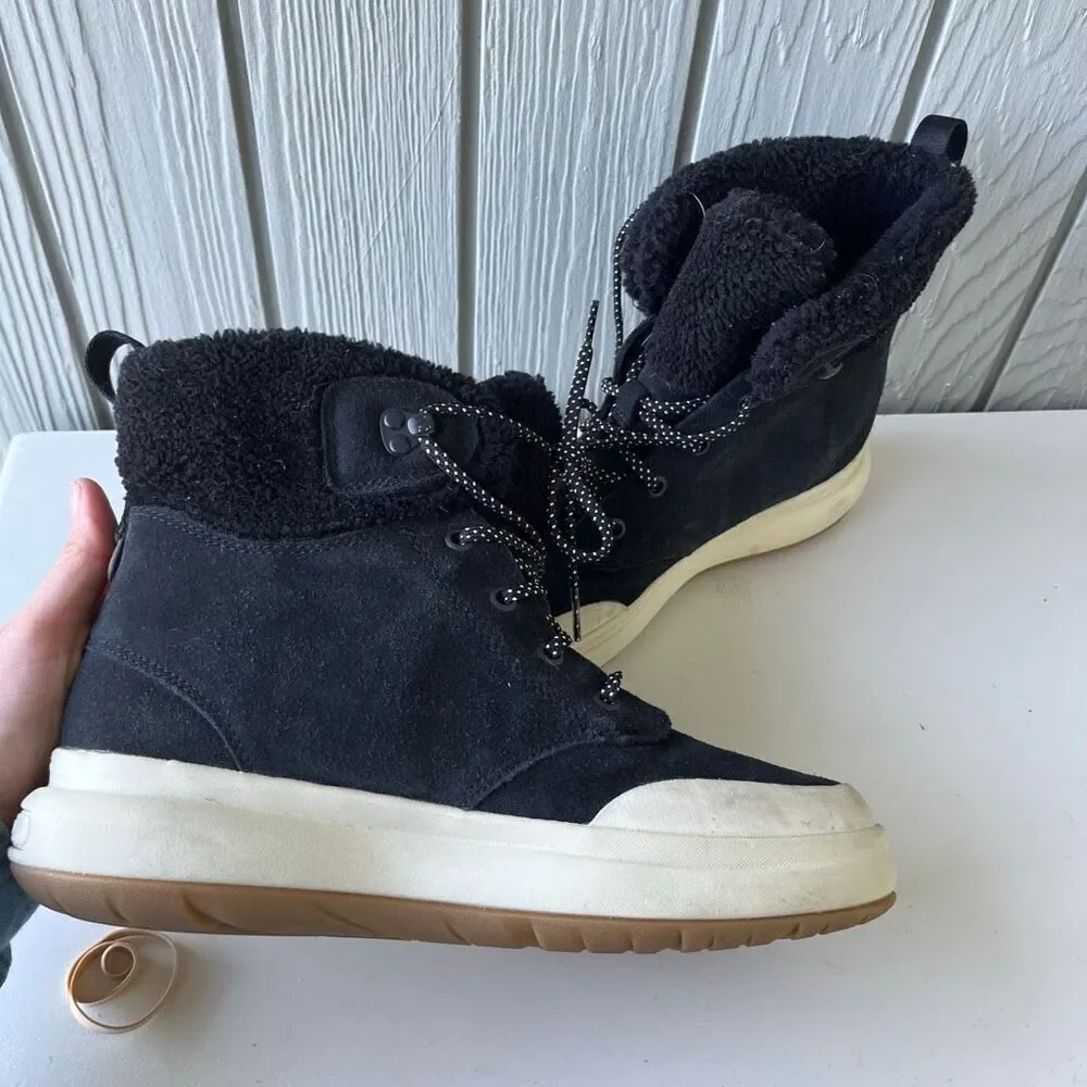 Merrell Marquette Thermo Lace Waterproof Boots 9.5/10 Black Suede Fleece